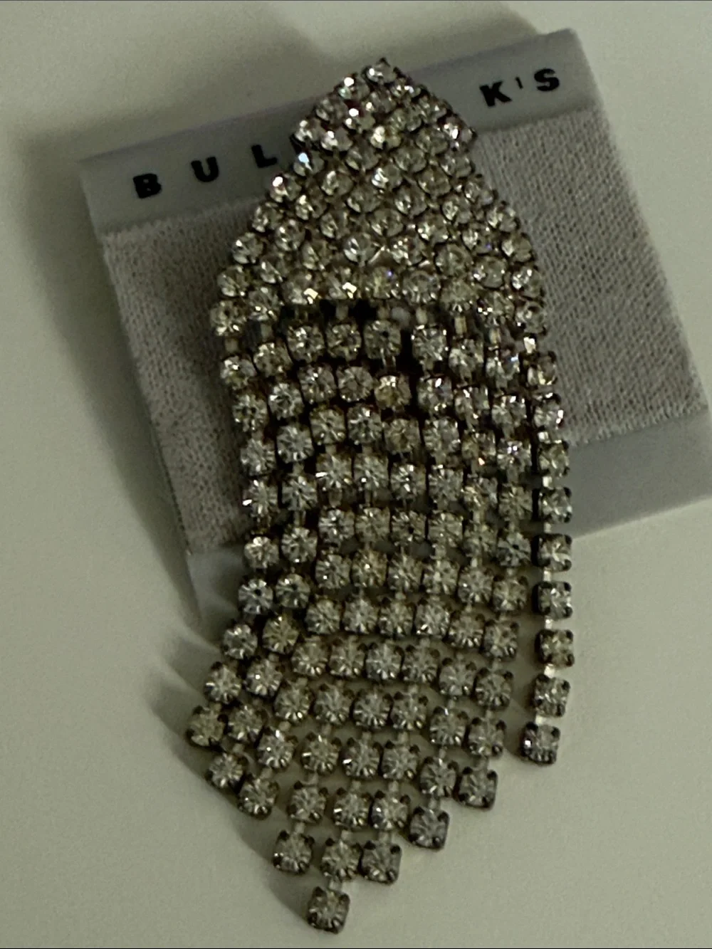 Bullocks department store Vintage long rhinestone fringe statement pin brooch